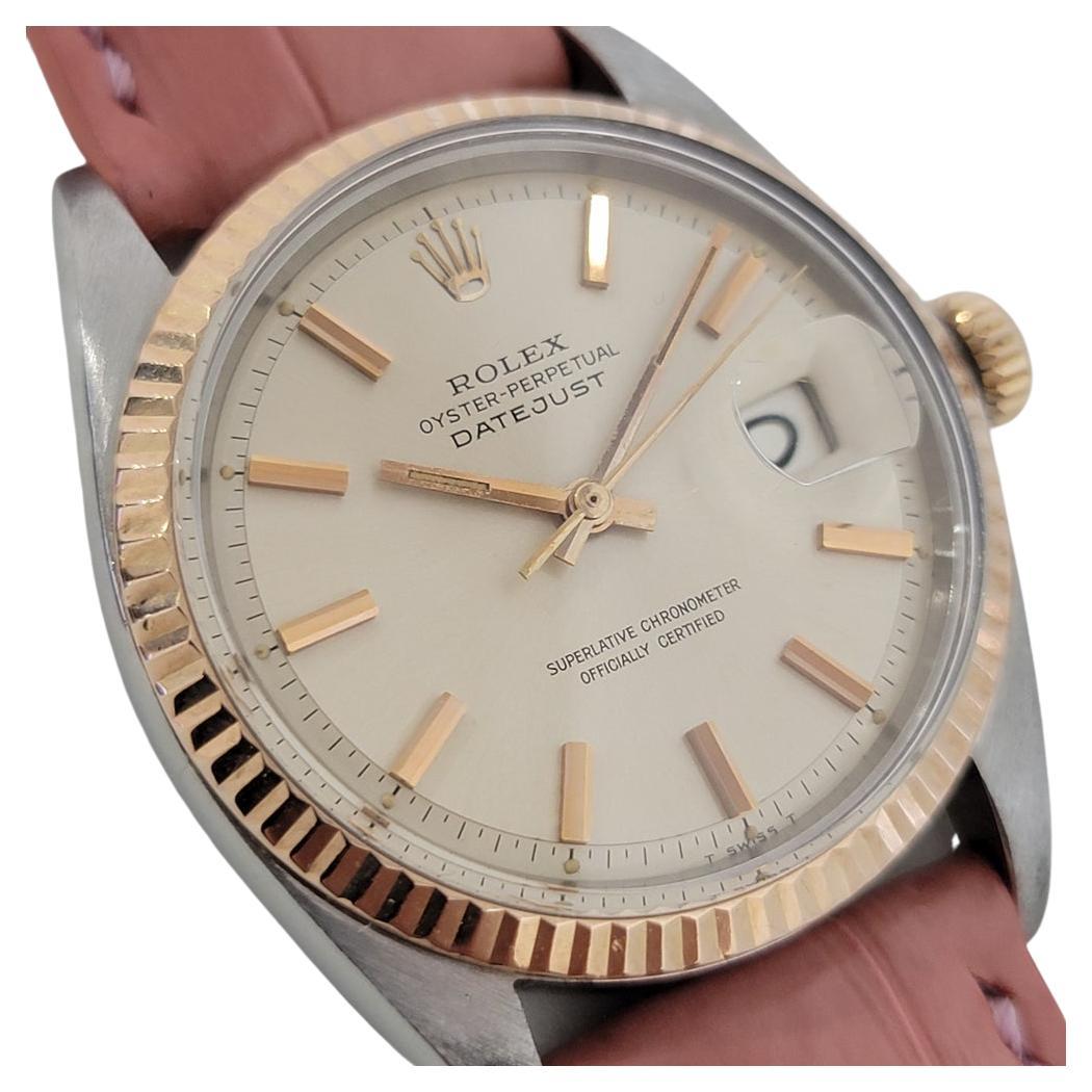 Mens Rolex Oyster Datejust 1601 1960s 18k Rose Gold SS Automatic RJC183 For Sale