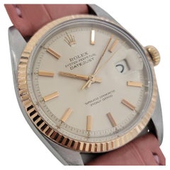 Vintage Mens Rolex Oyster Datejust 1601 1960s 18k Rose Gold SS Automatic RJC183