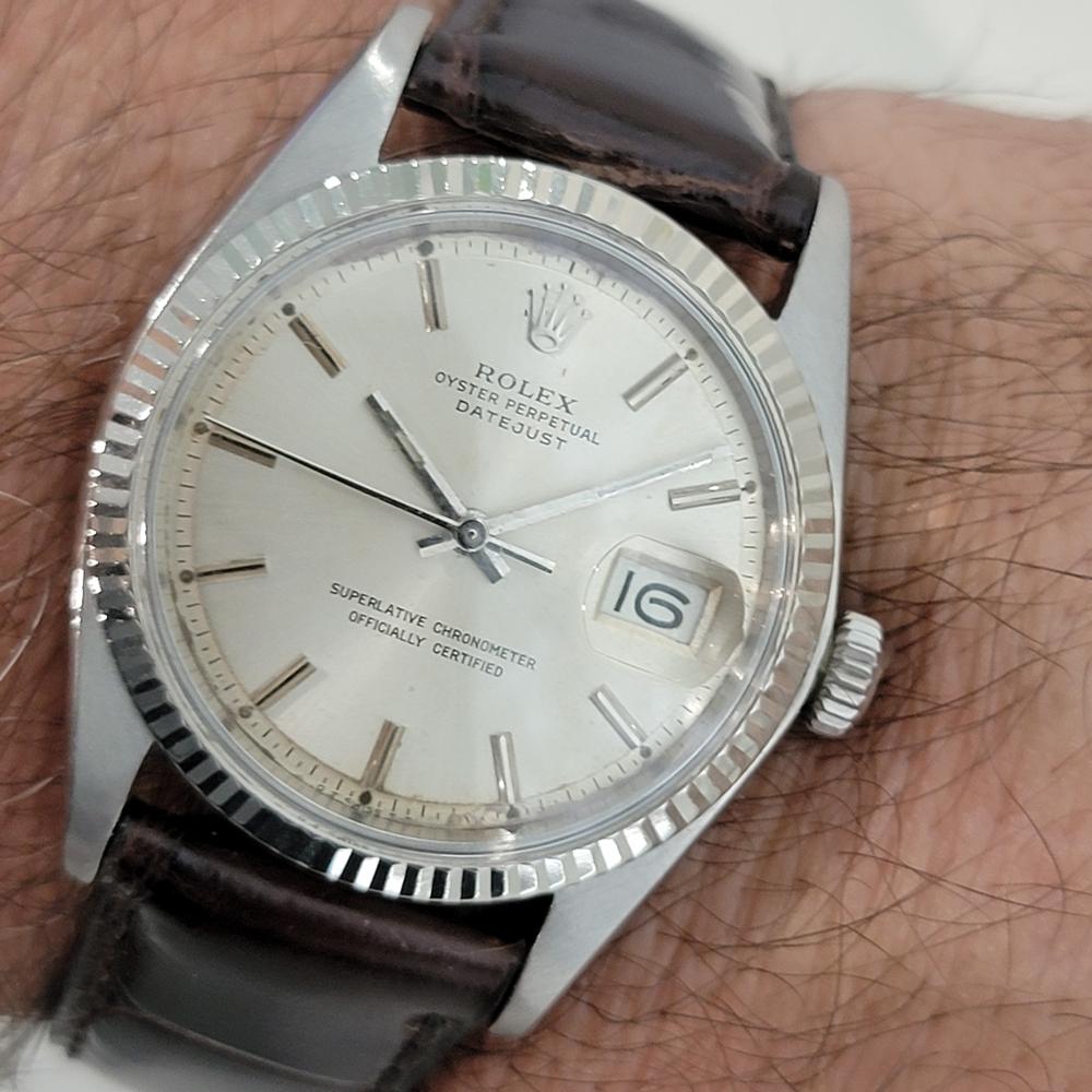 Rolex Oyster Datejust 1601 36 mm or 18 carats SS 1970 automatique vintage RA389B en vente 9