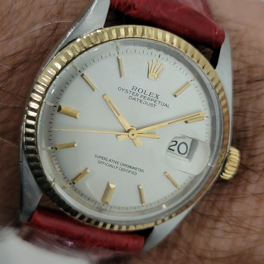 Herren Rolex Oyster Datejust 1601 36mm 18k Gold SS 1970er Jahre Automatik Vintage RA389B im Angebot 10