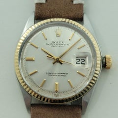 Mens Rolex Oyster Datejust 1601 36mm 18k Gold SS 1970s Automatic Vintage RA535B