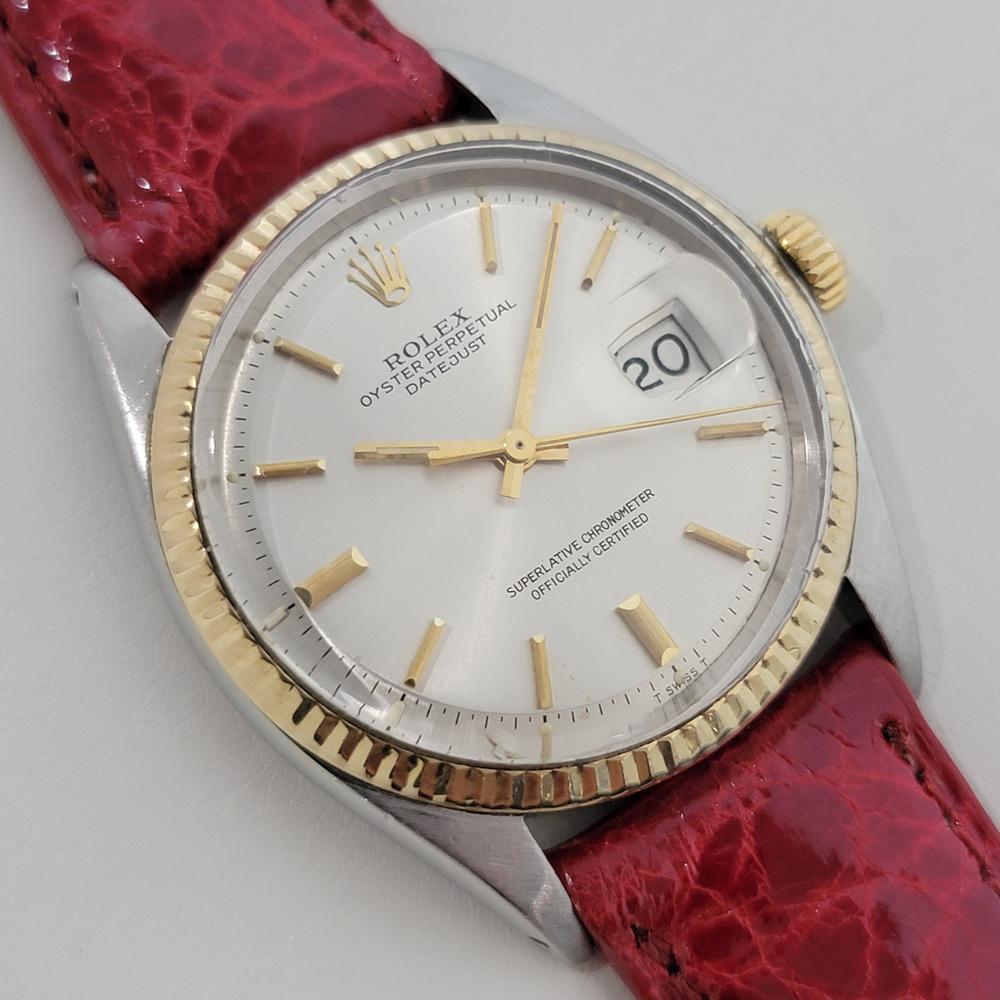Herren Rolex Oyster Datejust 1601 36mm 18k Gold SS 1970er Jahre Automatik Vintage RA389B im Zustand „Hervorragend“ im Angebot in Beverly Hills, CA