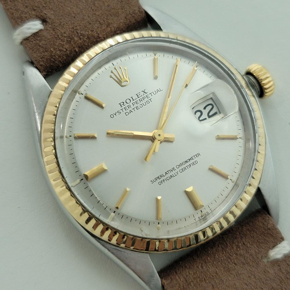 Mens Rolex Oyster Datejust 1601 36mm 18k Gold SS 1970s Automatic Vintage RA389B im Zustand „Hervorragend“ im Angebot in Beverly Hills, CA