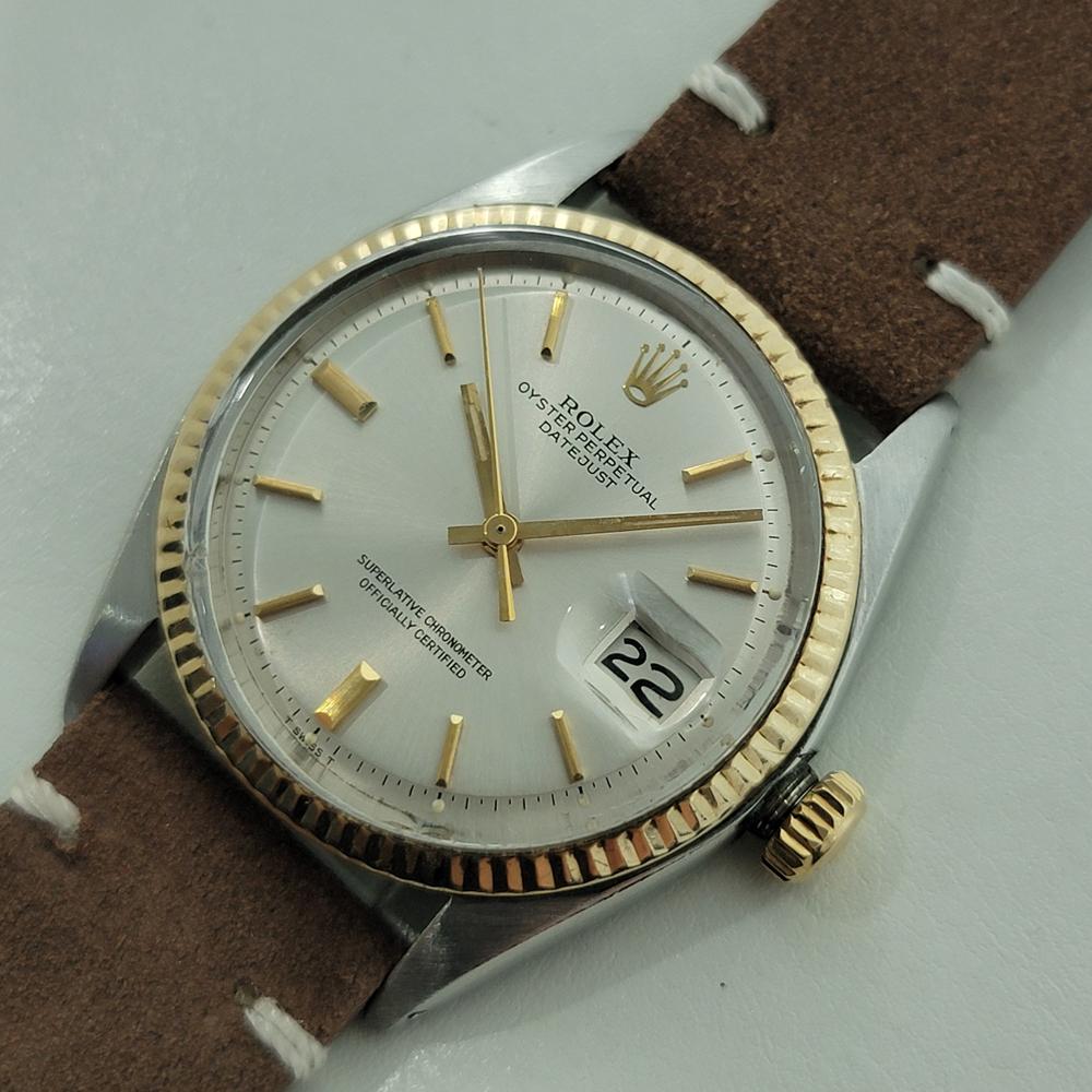 Mens Rolex Oyster Datejust 1601 36mm 18k Gold SS 1970s Automatic Vintage RA389B Herren im Angebot