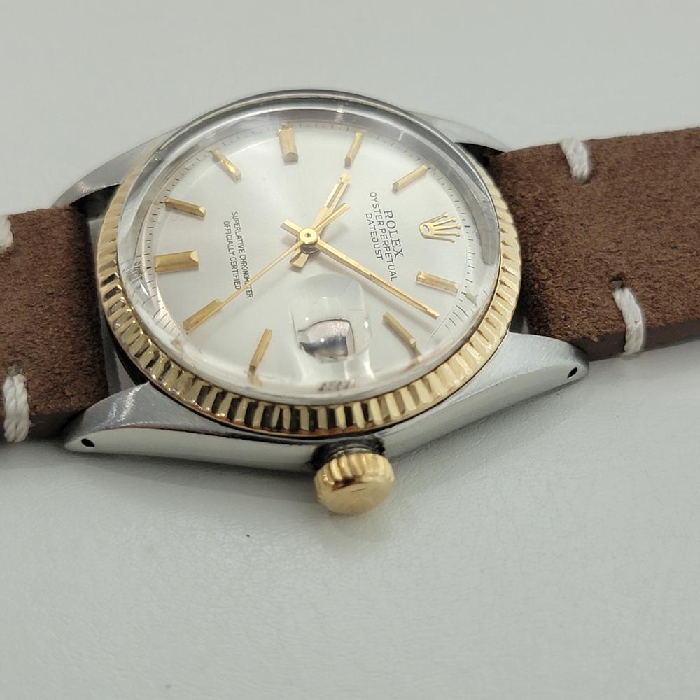Mens Rolex Oyster Datejust 1601 36mm 18k Gold SS 1970s Automatic Vintage RA389B im Angebot 1