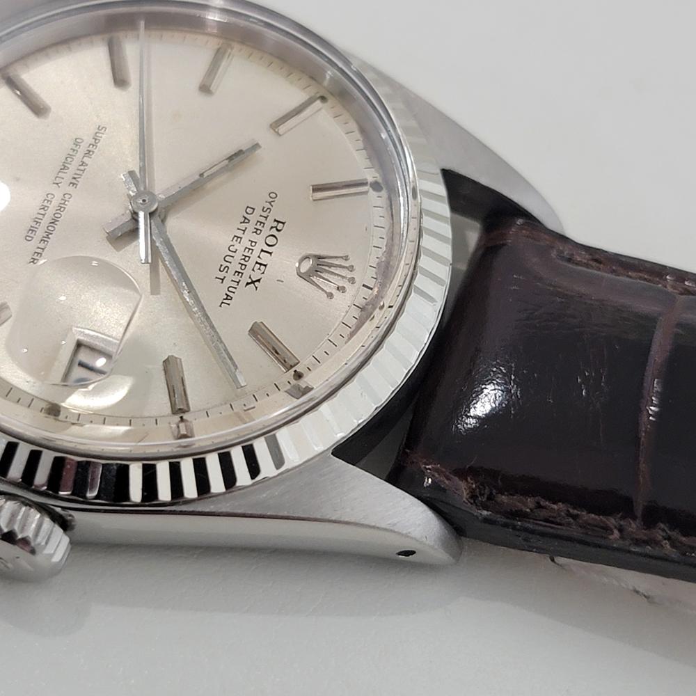 Rolex Oyster Datejust 1601 36 mm or 18 carats SS 1970 automatique vintage RA389B en vente 2