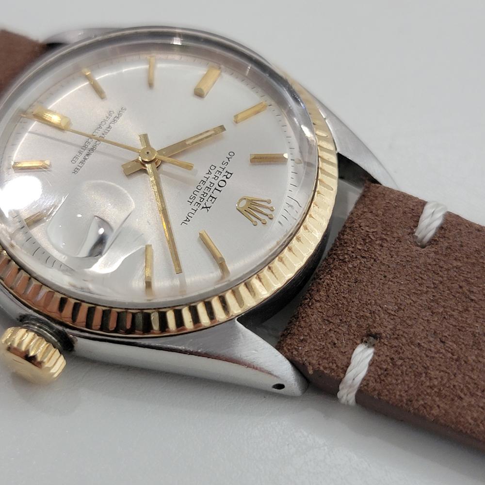 Mens Rolex Oyster Datejust 1601 36mm 18k Gold SS 1970s Automatic Vintage RA389B im Angebot 2