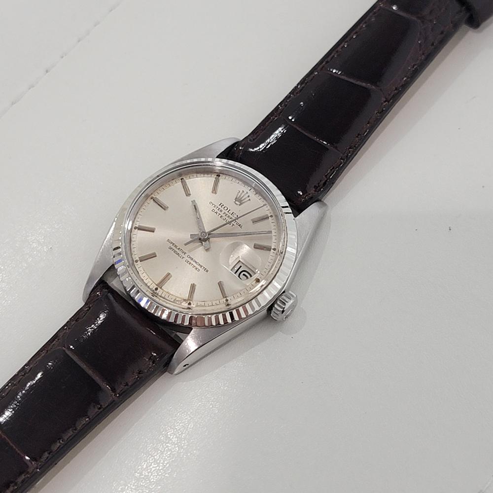 Rolex Oyster Datejust 1601 36 mm or 18 carats SS 1970 automatique vintage RA389B en vente 3