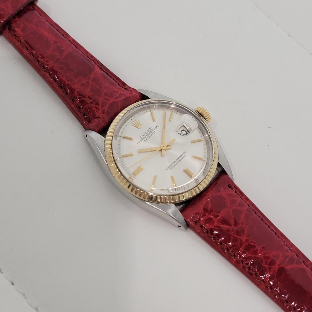 Herren Rolex Oyster Datejust 1601 36mm 18k Gold SS 1970er Jahre Automatik Vintage RA389B im Angebot 4