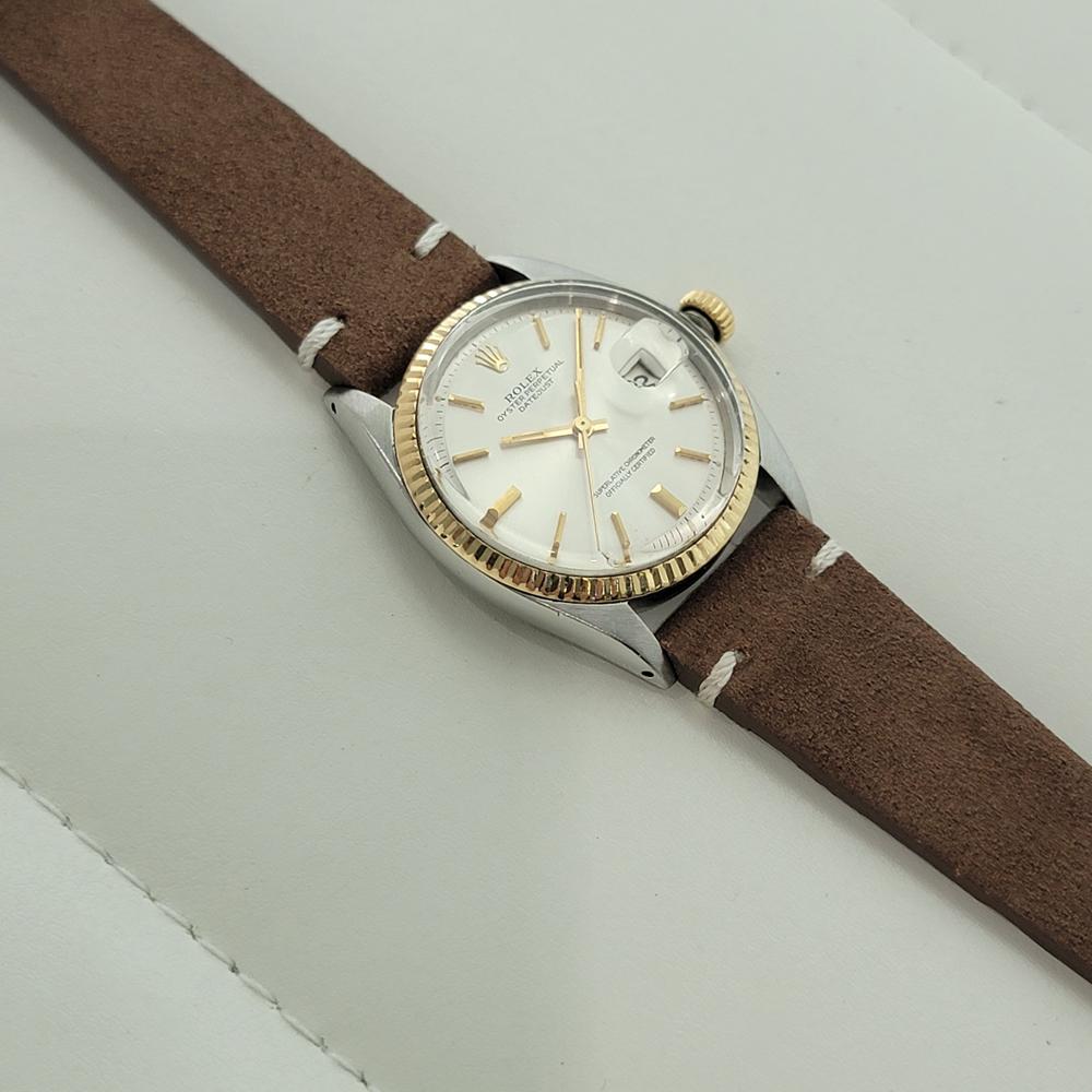 Mens Rolex Oyster Datejust 1601 36mm 18k Gold SS 1970s Automatic Vintage RA389B im Angebot 3