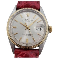Mens Rolex Oyster Datejust 1601 36mm 18k Gold SS 1970s Automatic Vintage RA389B