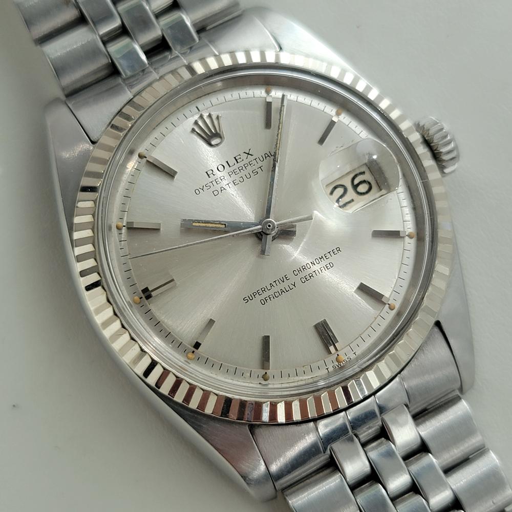 Mens Rolex Oyster Datejust 1601 36mm 18k Gold SS Automatic 1960s Vintage NA144 In Excellent Condition In Beverly Hills, CA