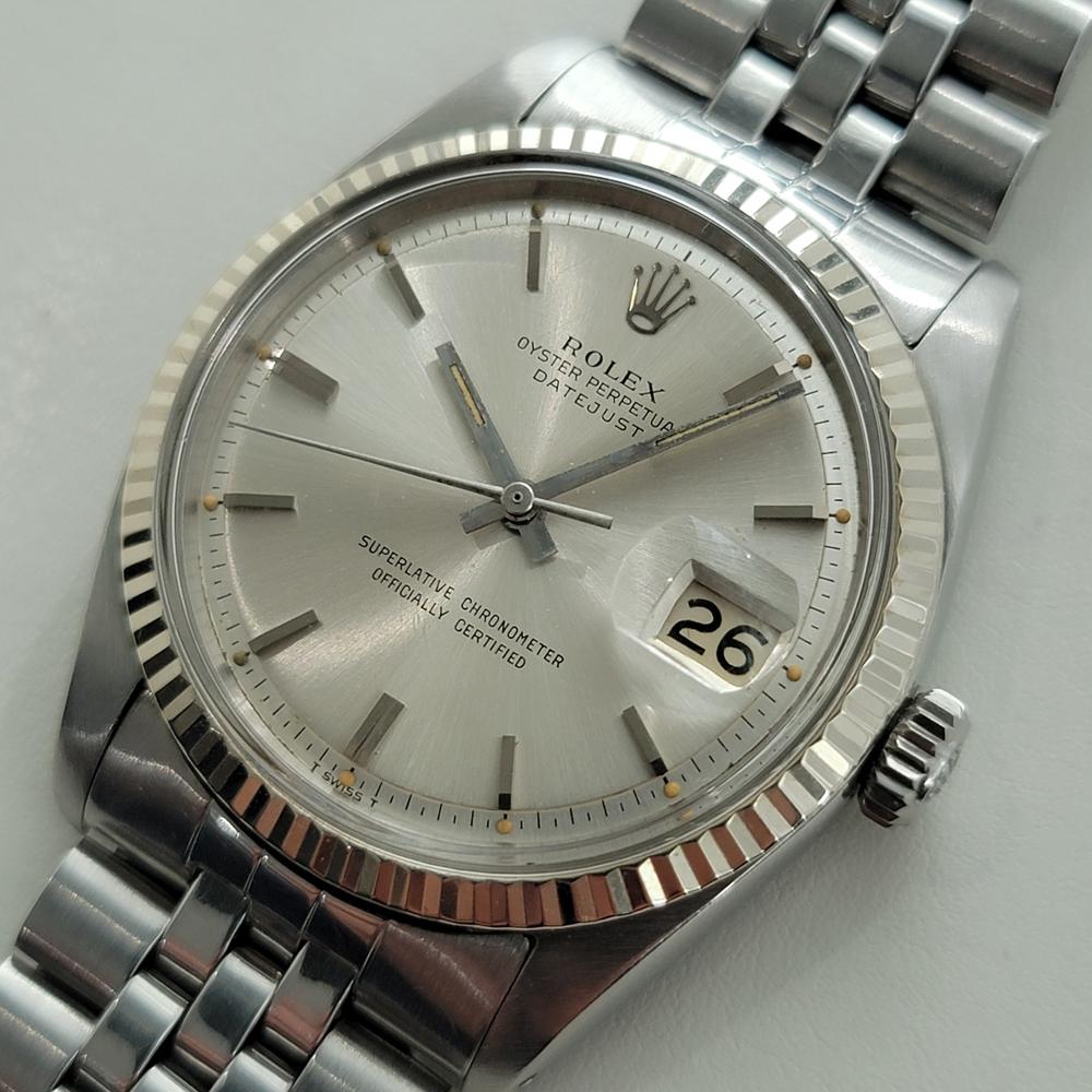 Men's Mens Rolex Oyster Datejust 1601 36mm 18k Gold SS Automatic 1960s Vintage NA144