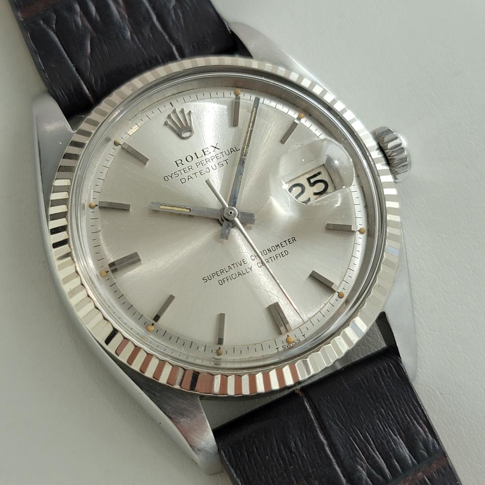 Mens Rolex Oyster Datejust 1601 36mm 18k Gold SS Automatic 1960s Vintage NA144B In Excellent Condition In Beverly Hills, CA