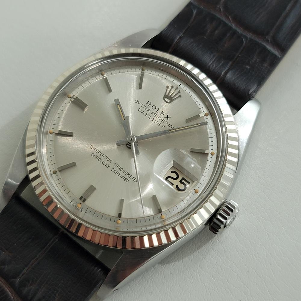 Men's Mens Rolex Oyster Datejust 1601 36mm 18k Gold SS Automatic 1960s Vintage NA144B