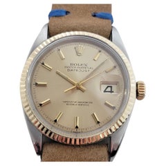 Mens Rolex Oyster Datejust 1601 18k Gold SS Automatic 1960s Vintage RA318