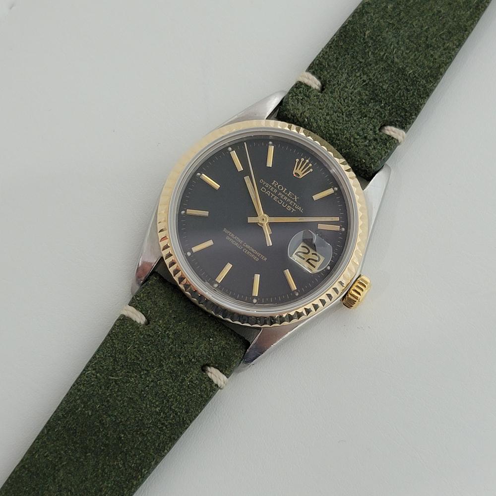Mens Rolex Oyster Datejust 1601 18k Gold SS Automatic 1960s Vintage RJC142 In Excellent Condition In Beverly Hills, CA