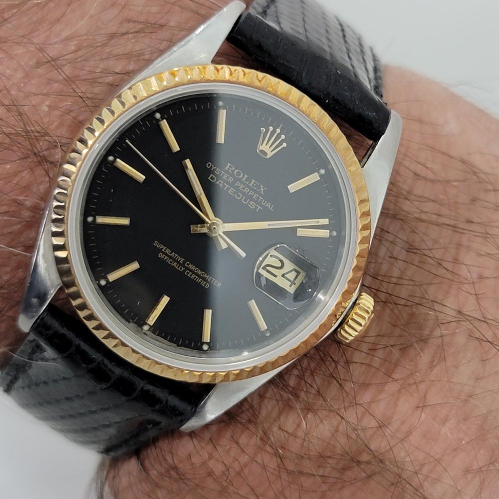 Mens Rolex Oyster Datejust 1601 18k Gold SS Automatic 1960s Vintage RJC142B For Sale 6