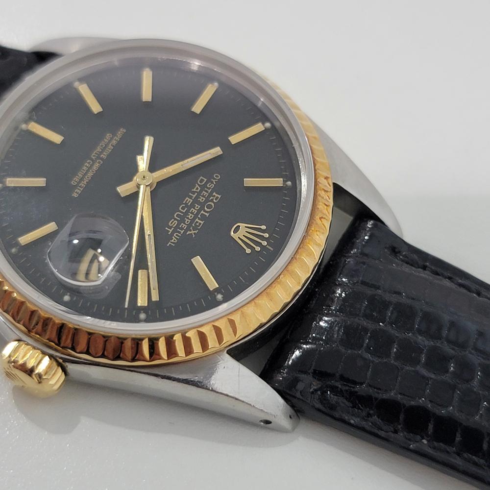 Mens Rolex Oyster Datejust 1601 18k Gold SS Automatic 1960s Vintage RJC142B In Excellent Condition For Sale In Beverly Hills, CA