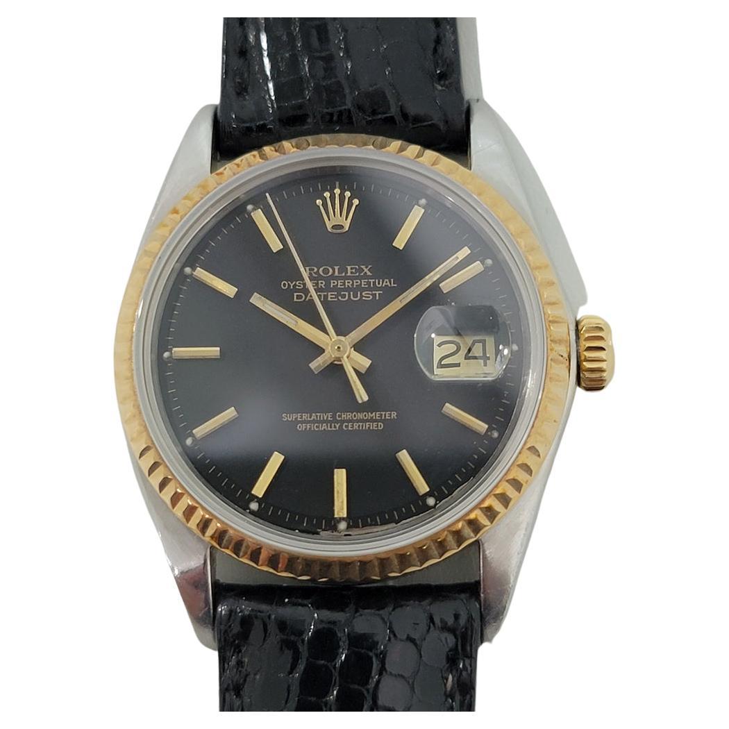 Mens Rolex Oyster Datejust 1601 18k Gold SS Automatic 1960s Vintage RJC142B For Sale