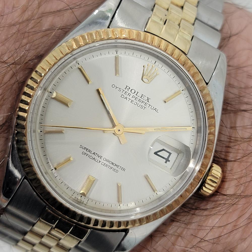 Mens Rolex Oyster Datejust 1601 36mm 18k Gold SS Automatic 1970s Swiss RJC189S 10