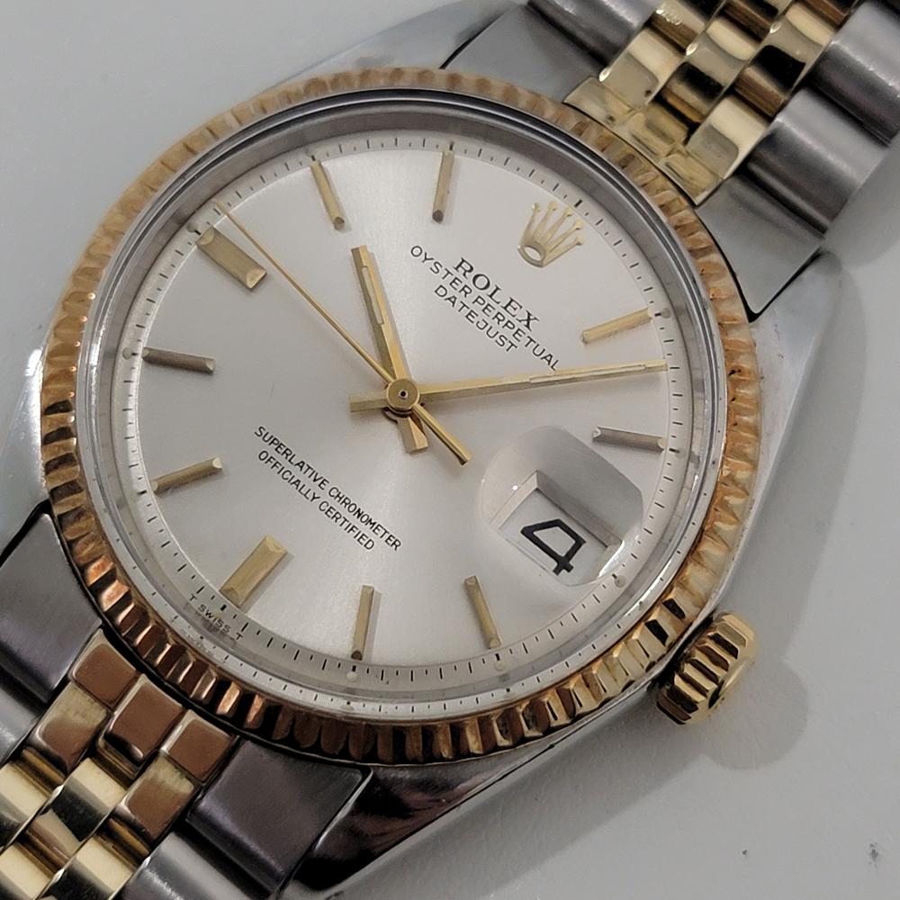 Men's Mens Rolex Oyster Datejust 1601 36mm 18k Gold SS Automatic 1970s Swiss RJC189S