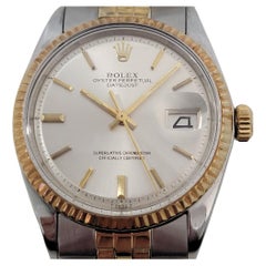 Mens Rolex Oyster Datejust 1601 36mm 18k Gold SS Automatic 1970s Swiss RJC189S