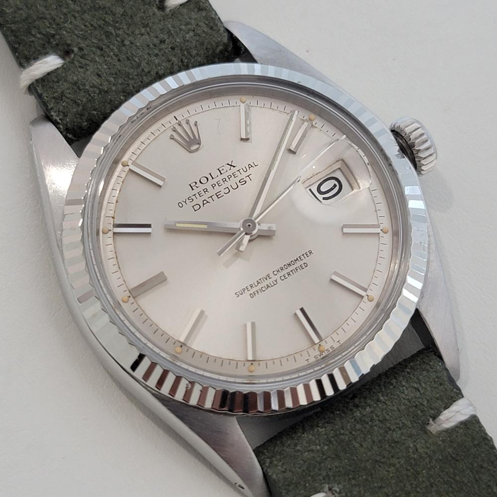 Mens Rolex Oyster Datejust 1601 36mm 18k Gold SS Automatic 1970s Vintage NA145 en Excelente estado para la venta en Beverly Hills, CA