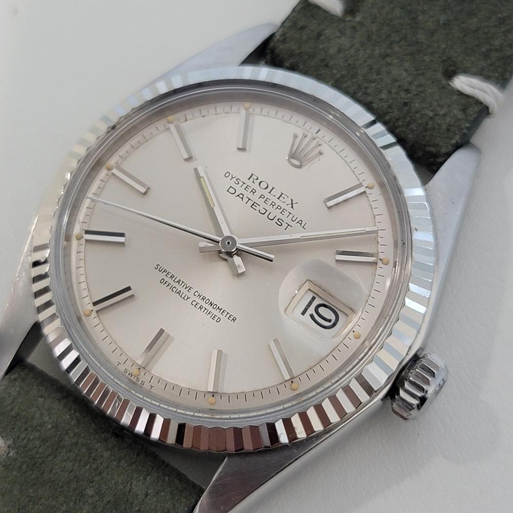 De los hombres Mens Rolex Oyster Datejust 1601 36mm 18k Gold SS Automatic 1970s Vintage NA145 en venta