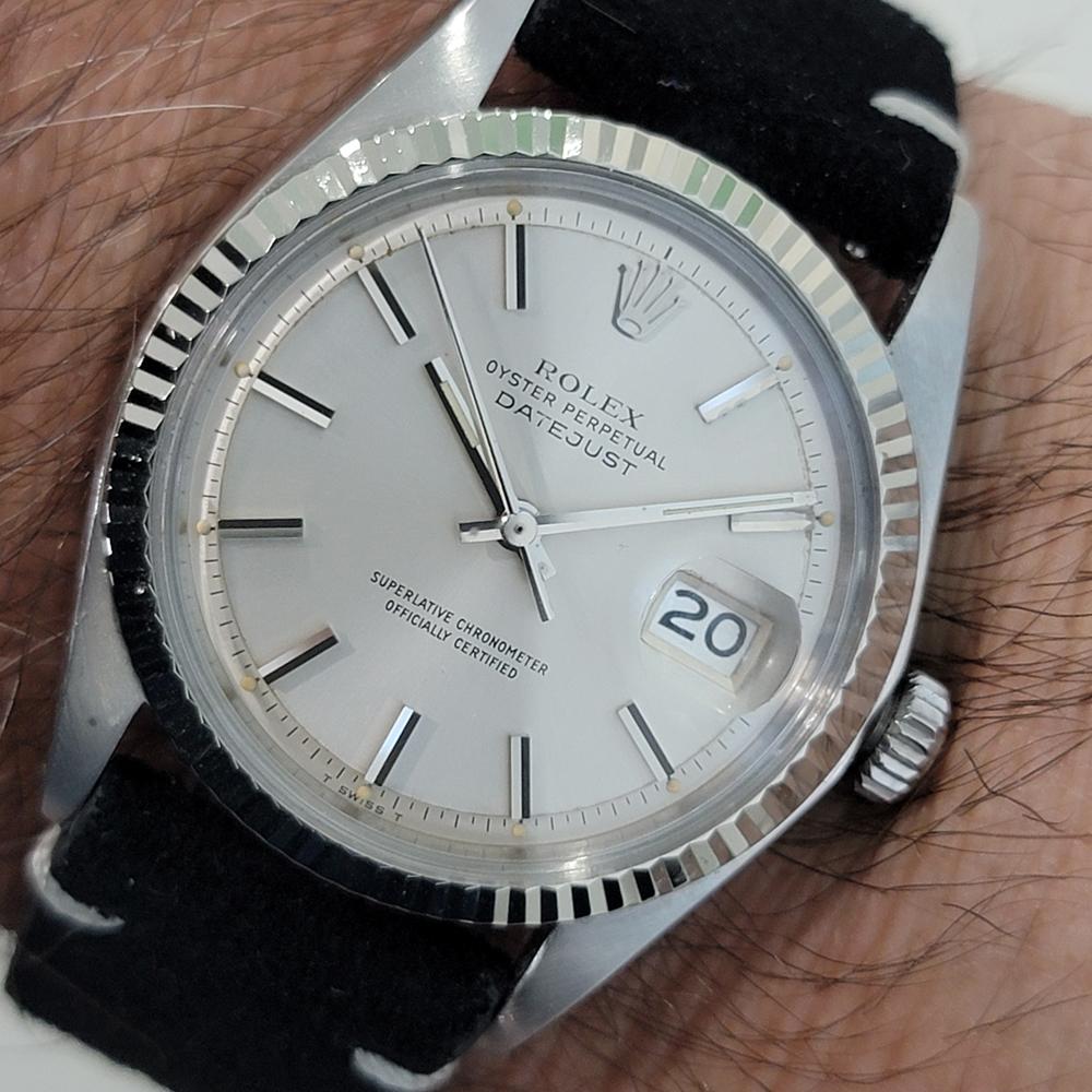 Mens Rolex Oyster Datejust 1601 36mm 18k Gold SS Automatic 1970s Vintage NA145B en venta 9