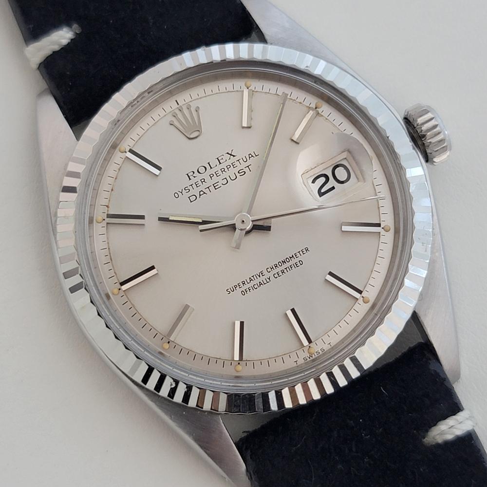 Mens Rolex Oyster Datejust 1601 36mm 18k Gold SS Automatic 1970s Vintage NA145B en Excelente estado para la venta en Beverly Hills, CA