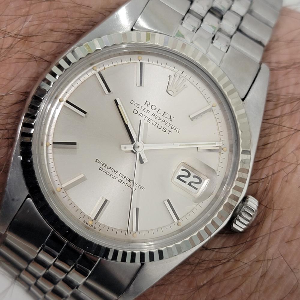 Mens Rolex Oyster Datejust 1601 36mm 18k Gold SS Automatic 1970s Vintage NA145S en venta 10