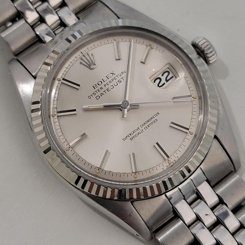 Mens Rolex Oyster Datejust 1601 36mm 18k Gold SS Automatic 1970s Vintage NA145S en Excelente estado para la venta en Beverly Hills, CA