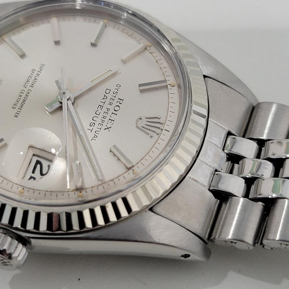 Mens Rolex Oyster Datejust 1601 36mm 18k Gold SS Automatic 1970s Vintage NA145S en venta 3