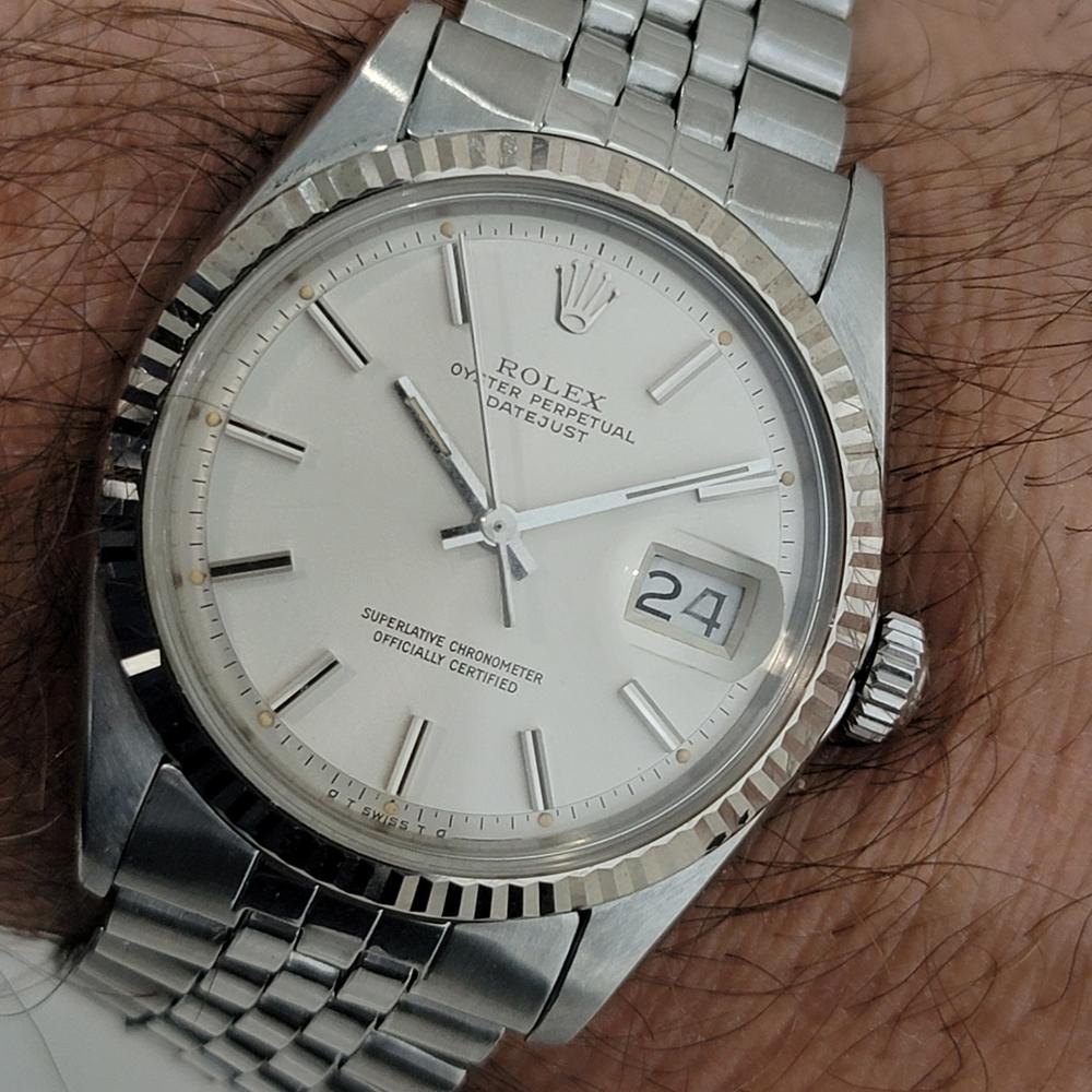 Mens Rolex Oyster Datejust 1601 18k Gold SS Automatic 1970s Vintage RA334 For Sale 8