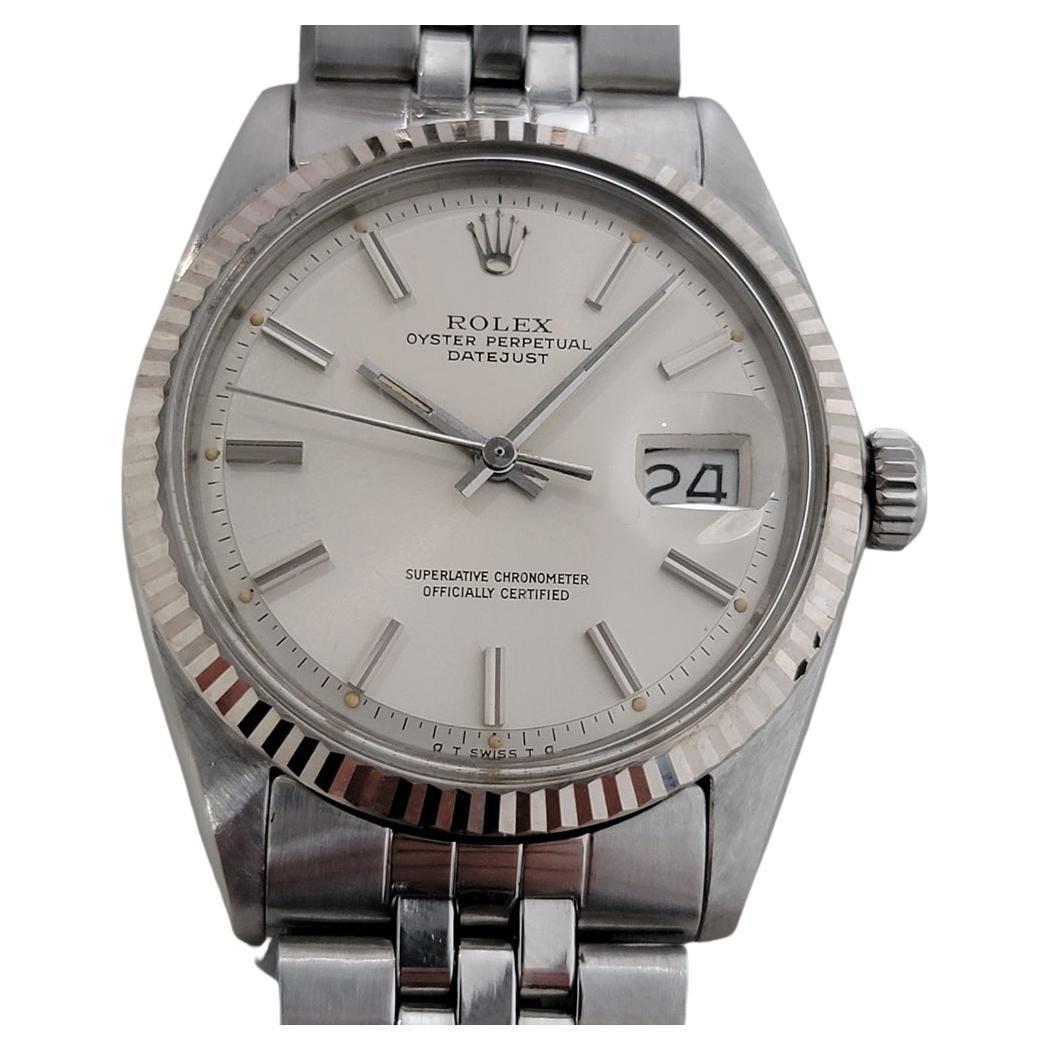 Mens Rolex Oyster Datejust 1601 18k Gold SS Automatic 1970s Vintage RA334 For Sale