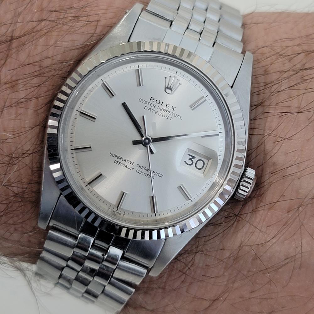 Mens Rolex Oyster Datejust 1601 18k Gold SS Automatic 1970s Vintage RA338 For Sale 6