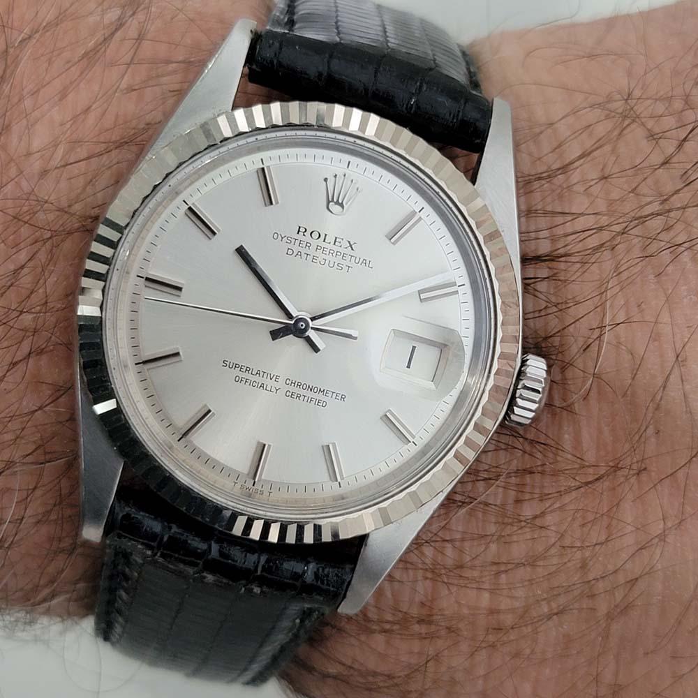 Mens Rolex Oyster Datejust 1601 18k Gold SS Automatic 1970s Vintage RA338B For Sale 6
