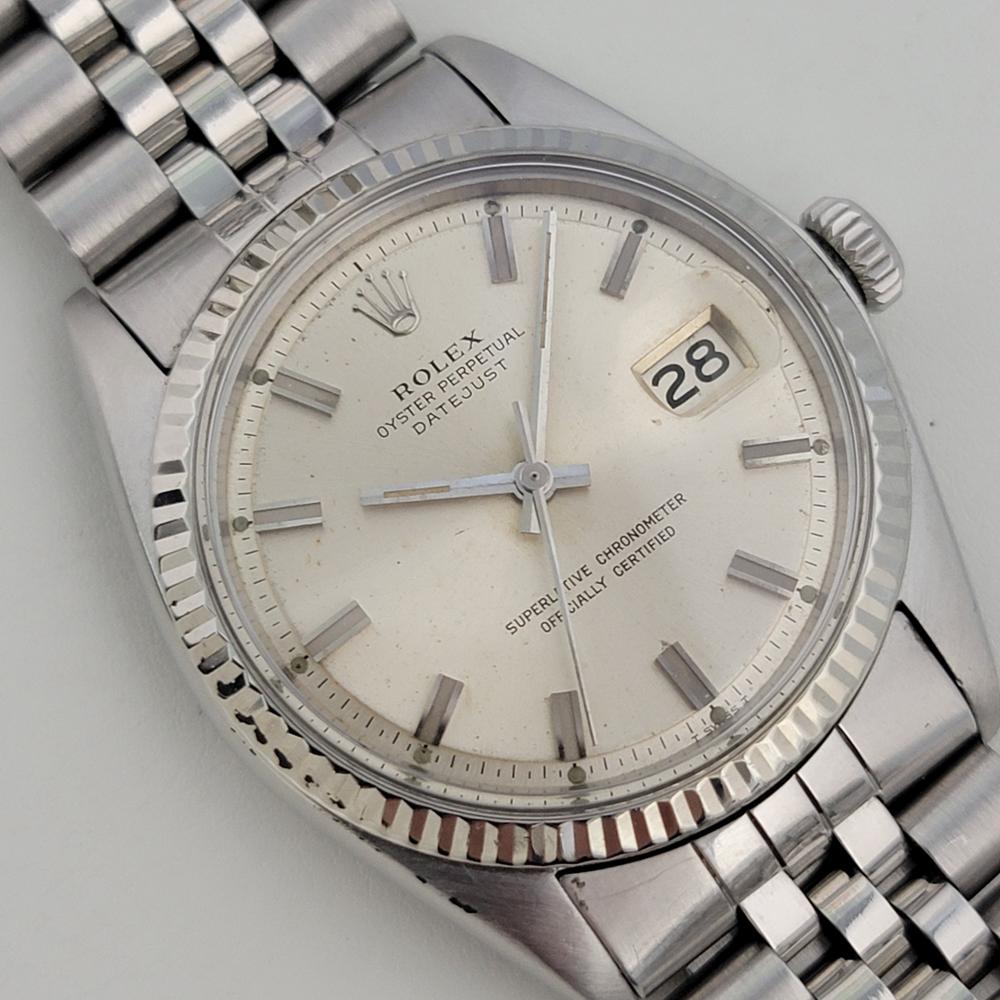 Rolex Oyster Datejust 1601 36 mm or 18 carats SS automatique vintage des années 1970 RA388S Excellent état à Beverly Hills, CA