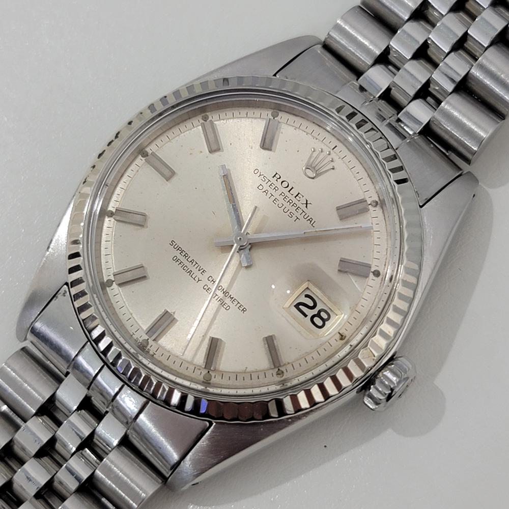  Rolex Oyster Datejust 1601 36 mm or 18 carats SS automatique vintage des années 1970 RA388S Pour hommes 