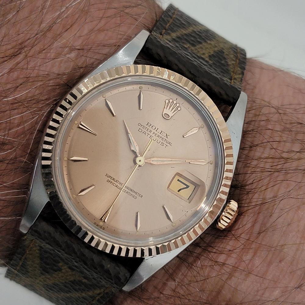 Mens Rolex Oyster Datejust 1601 36mm 18k Rose Gold SS Automatic 1960s NA126 9