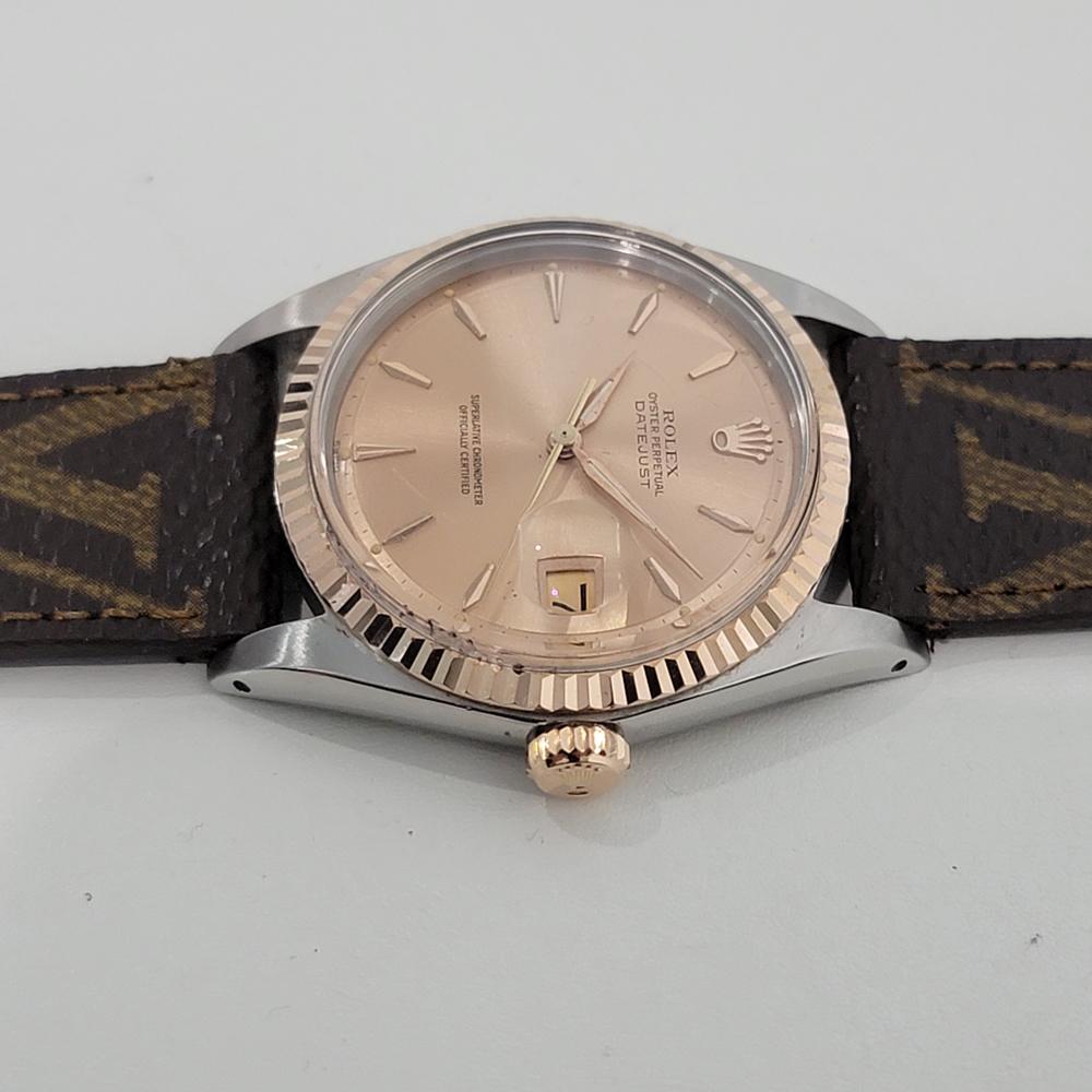 Mens Rolex Oyster Datejust 1601 36mm 18k Rose Gold SS Automatic 1960s NA126 1