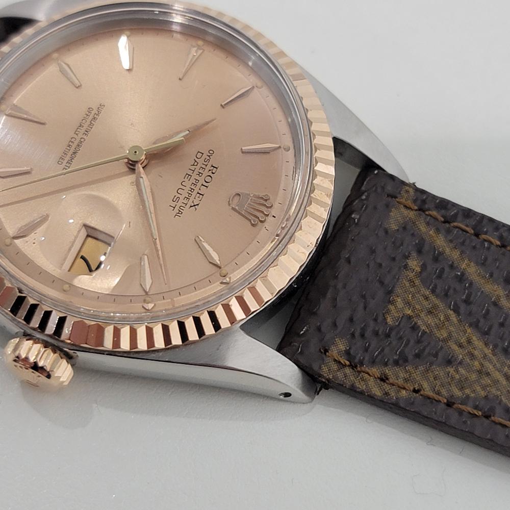 Mens Rolex Oyster Datejust 1601 36mm 18k Rose Gold SS Automatic 1960s NA126 2