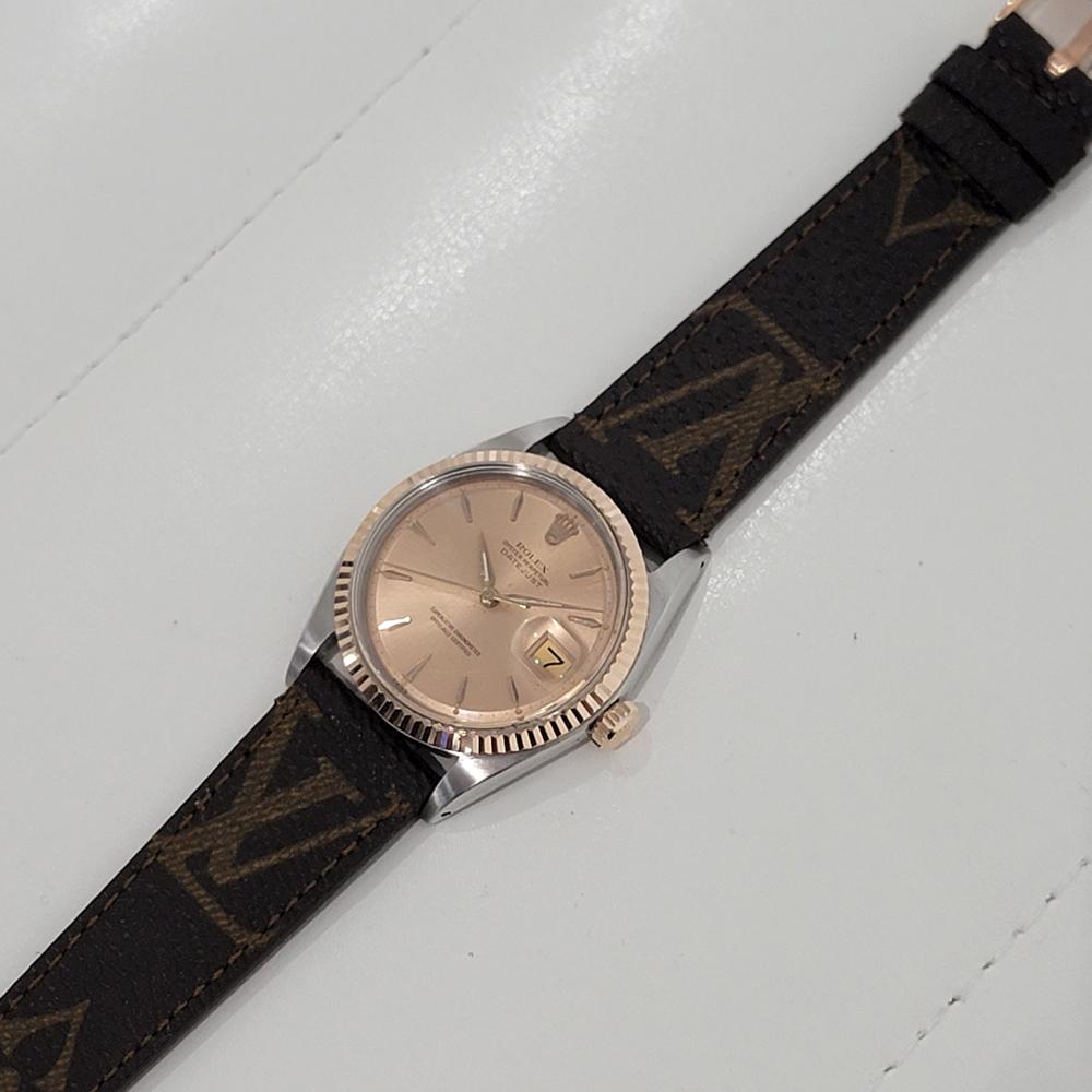 Mens Rolex Oyster Datejust 1601 36mm 18k Rose Gold SS Automatic 1960s NA126 3