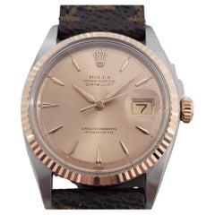 Mens Rolex Oyster Datejust 1601 36mm 18k Rose Gold SS Automatic 1960s NA126