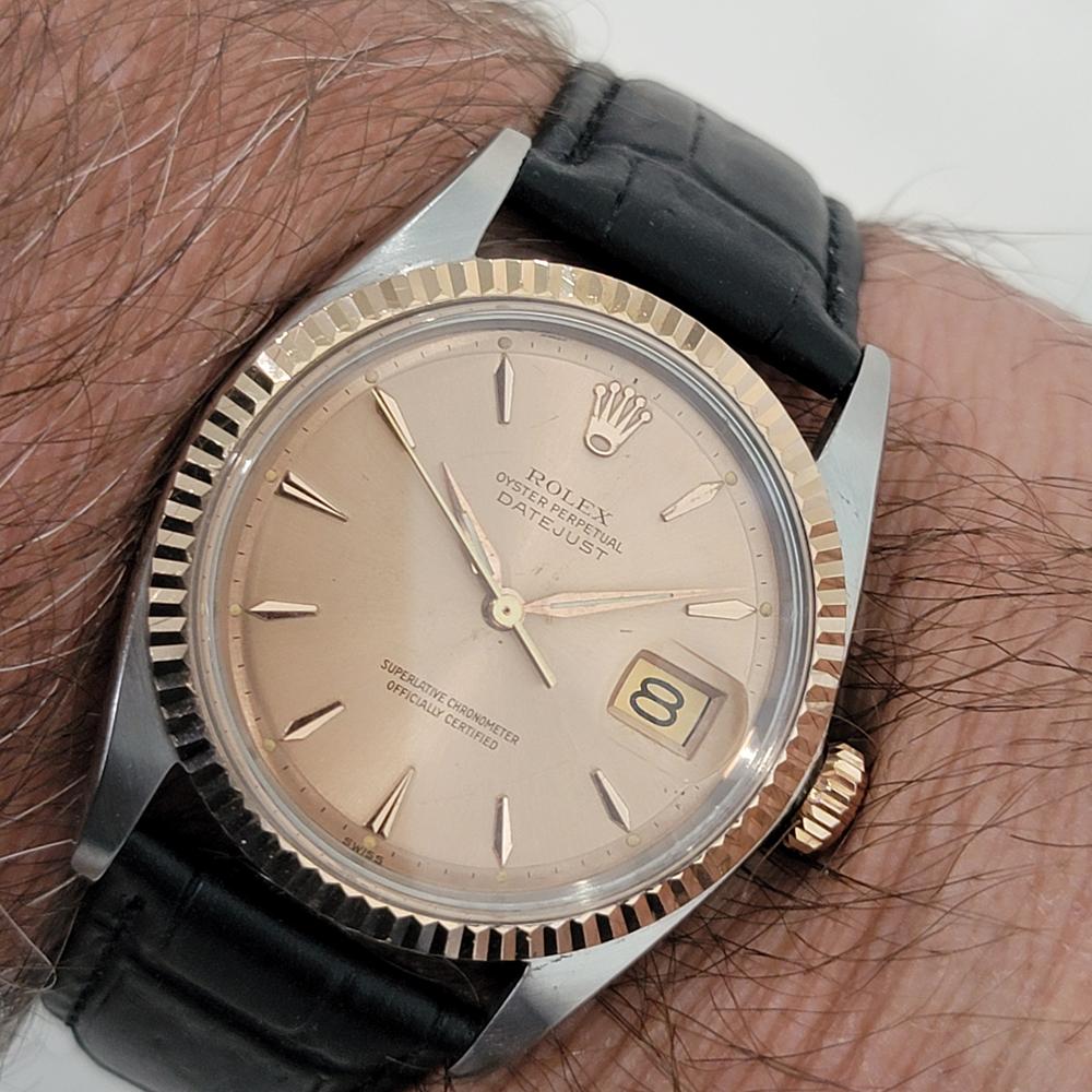 Mens Rolex Oyster Datejust 1601 36mm 18k Rose Gold SS Automatic 1960s NA126B 9