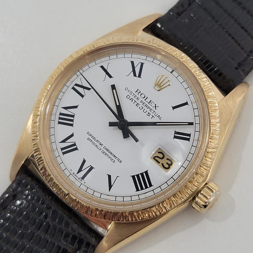 Men's Mens Rolex Oyster Datejust Ref 1607 36mm 18k Solid Gold Automatic 1960s RA427