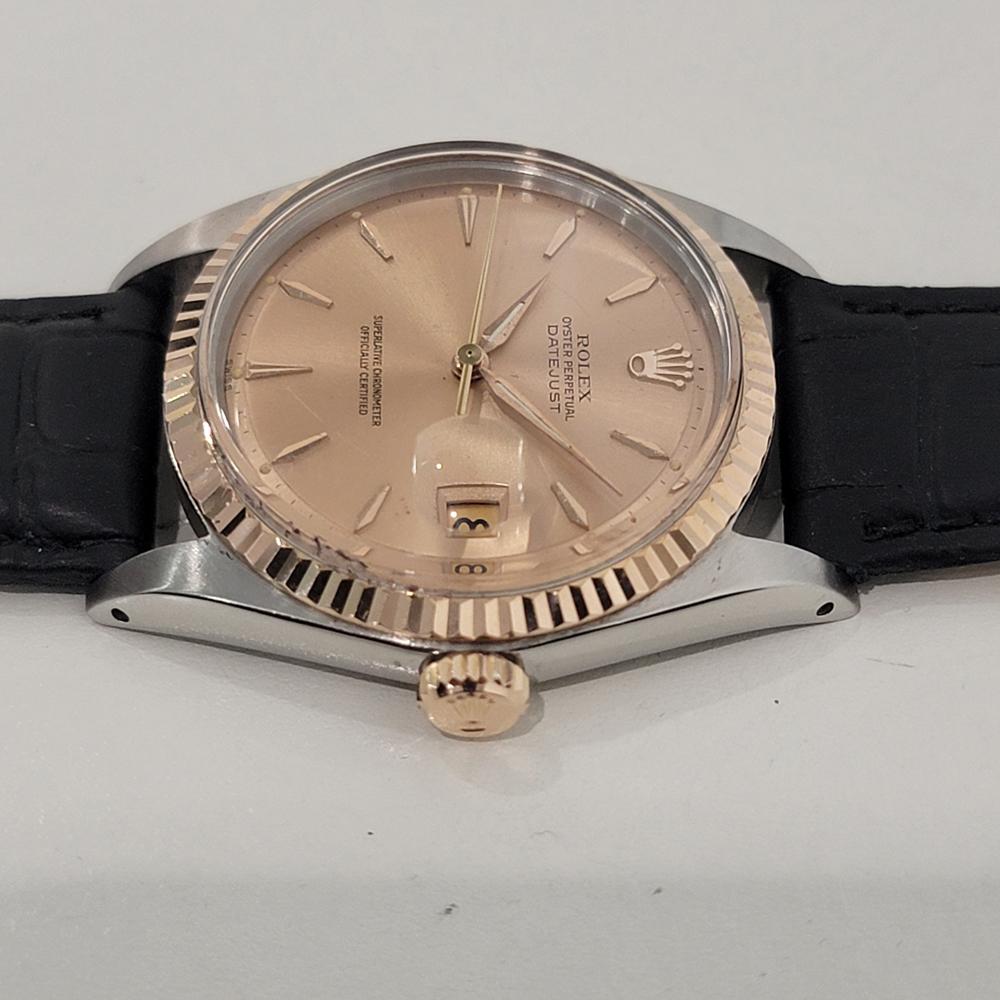 Mens Rolex Oyster Datejust 1601 36mm 18k Rose Gold SS Automatic 1960s NA126B 1