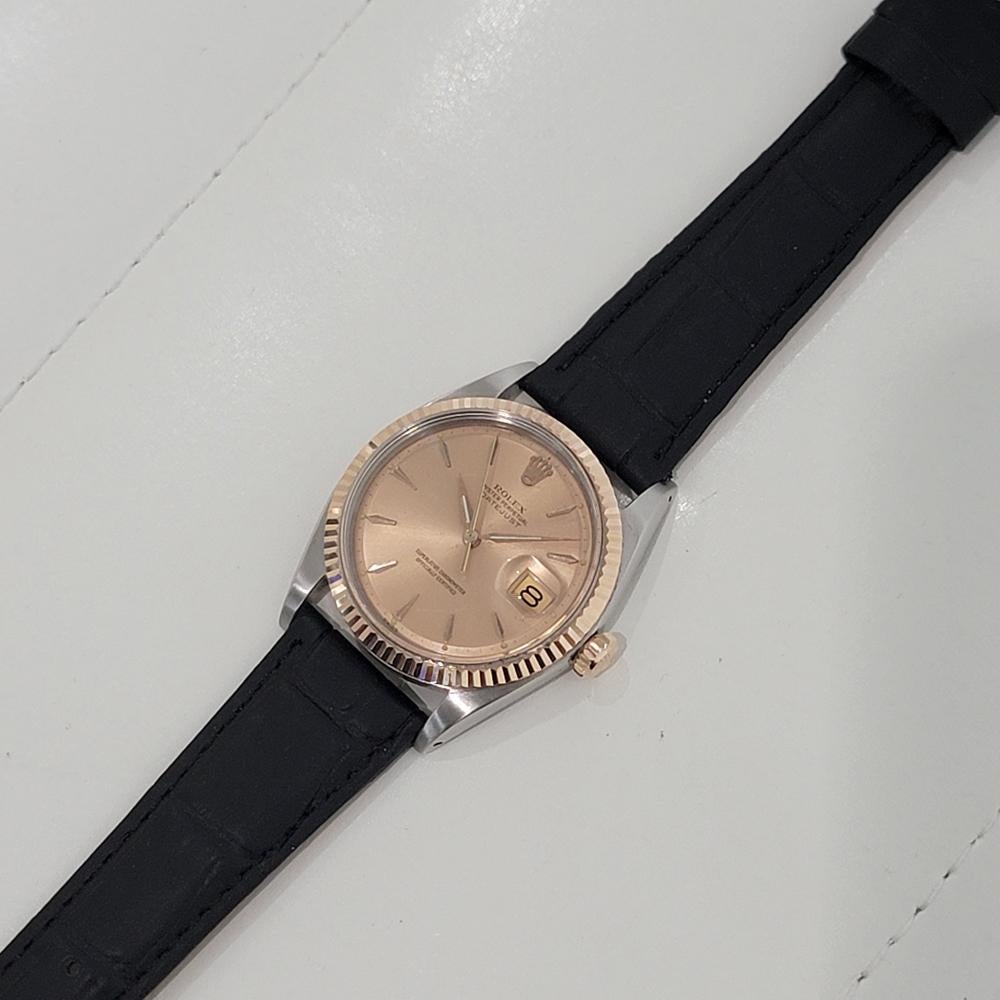 Mens Rolex Oyster Datejust 1601 36mm 18k Rose Gold SS Automatic 1960s NA126B 3