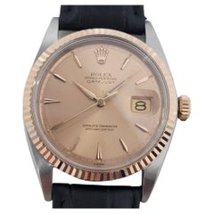 Mens Rolex Oyster Datejust 1601 36mm 18k Rose Gold SS Automatic 1960s NA126B